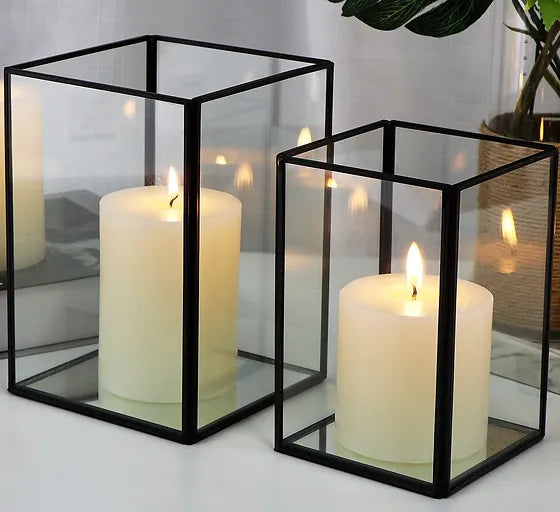 Modern Glass Lanterns (Set of 3)