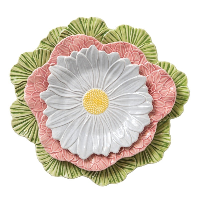 Ceramic Flower Plates (18 Plates)