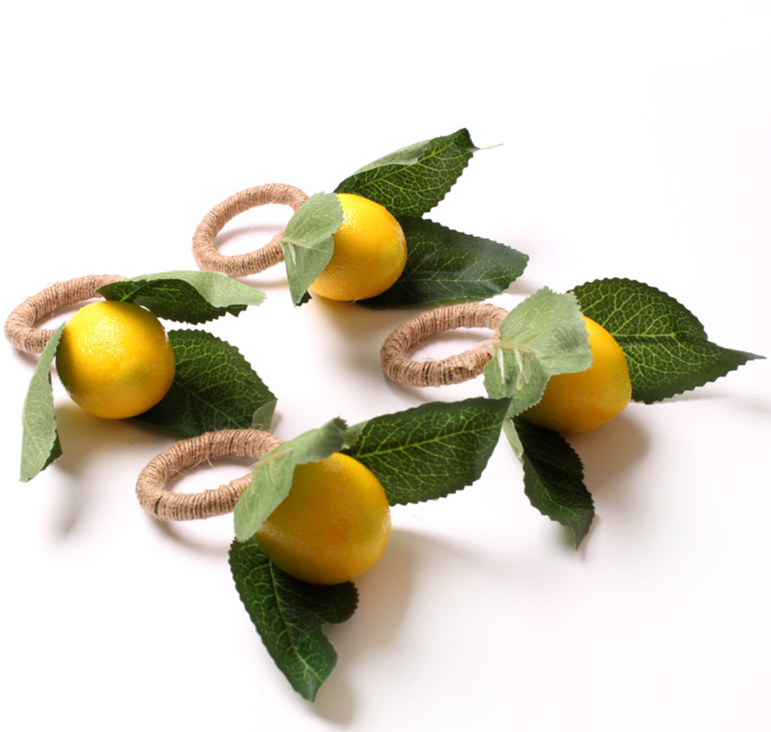 Lemon Napkin Rings (Set of 6)