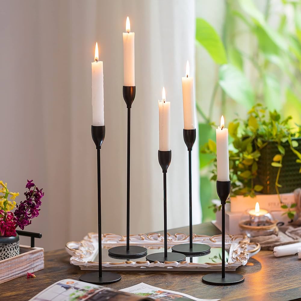 Black Taper Candle Holder - Set of 3