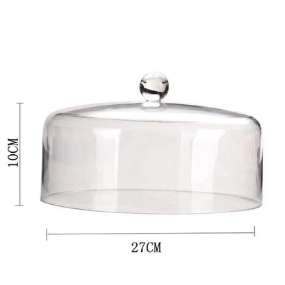 Marble Cake Stand with Glass Dome