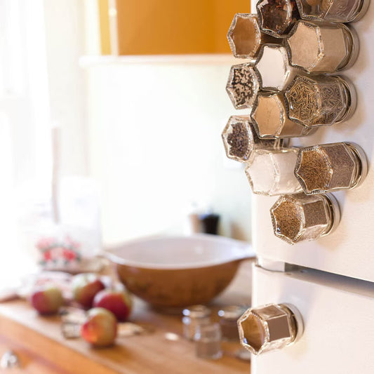 Magnetic Fridge Spice Jars ( Set of 6 )