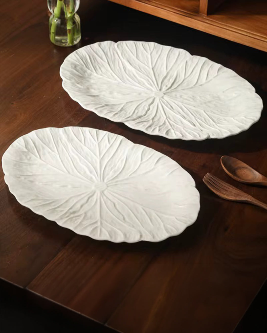 Vintage Cabbage Oval Plates Set – Set of 2
