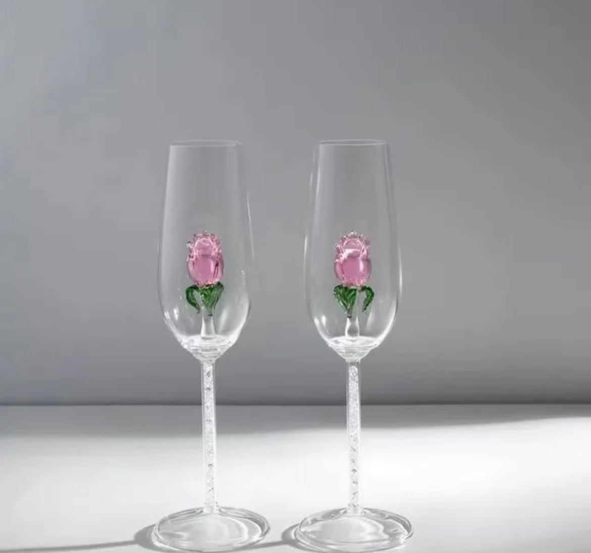 Rose Flute Glasses (Set of 2)