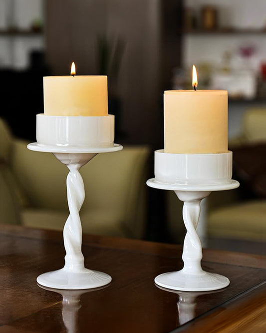 Ivory Twist Candle Holder