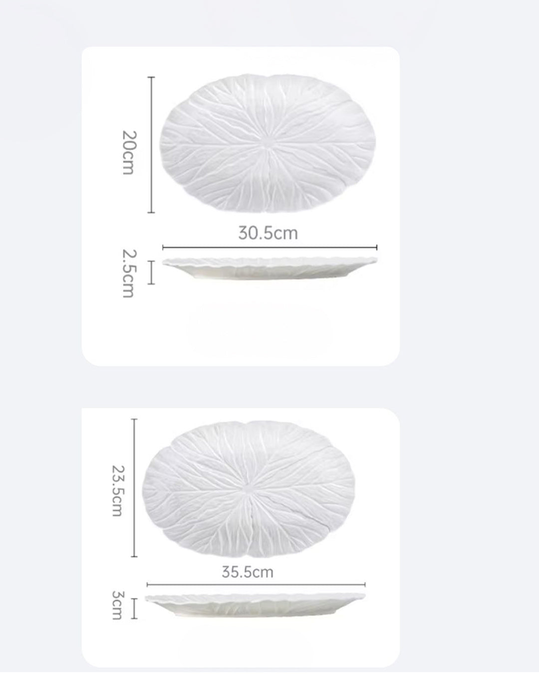 Vintage Cabbage Oval Plates Set – Set of 2