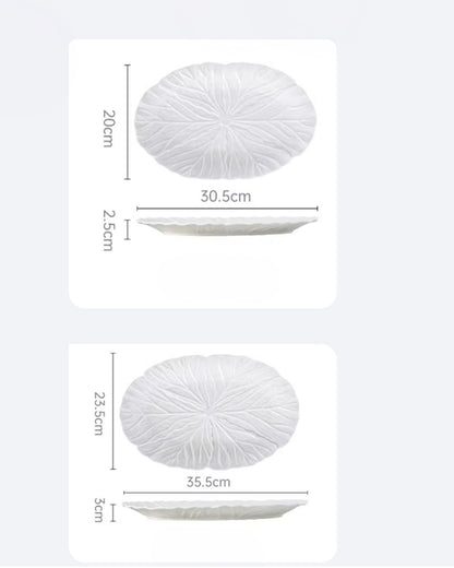 Vintage Cabbage Oval Plates Set – Set of 2