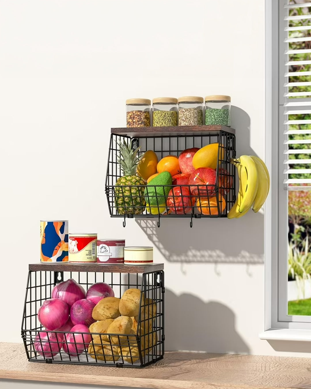 2 Tier Wire Fruit Basket